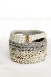 Color Block Baskets 3 Sizes (Crochet)