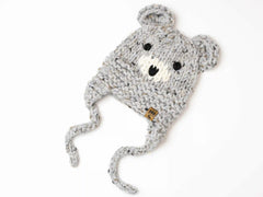Bear Face Ear Flaps Hat (Knit)