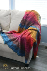 Quick and Easy Wavy Ribbed Ripple Blanket (Crochet)