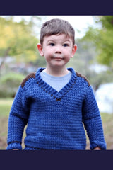 Kid's Saddle Shoulder Sweater (Crochet)