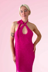 Fuzzy Frankie Midi Dress (Machine Knit)