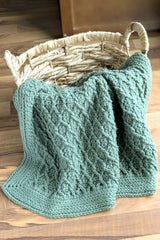Olive Lattice Baby Blanket (Crochet)