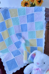 Pastel Colorblock Baby Blanket (Crochet)