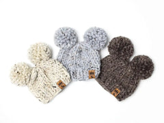 Double Pompom Hat (Knit)