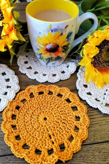 Crochet Sunflower Coasters (Crochet)