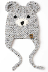 Bear Face Ear Flaps Hat (Knit)