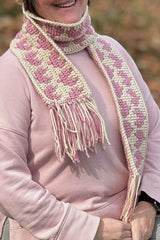 Mosaic Hearts Scarf (Crochet)