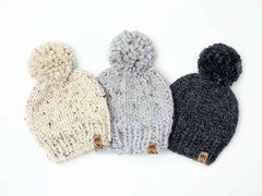 Solid Chunky Pompom Hat (Knit)