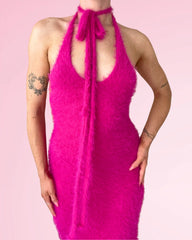 Fuzzy Frankie Midi Dress (Machine Knit)