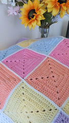Rainbow Granny Delight Baby Blanket (Crochet)