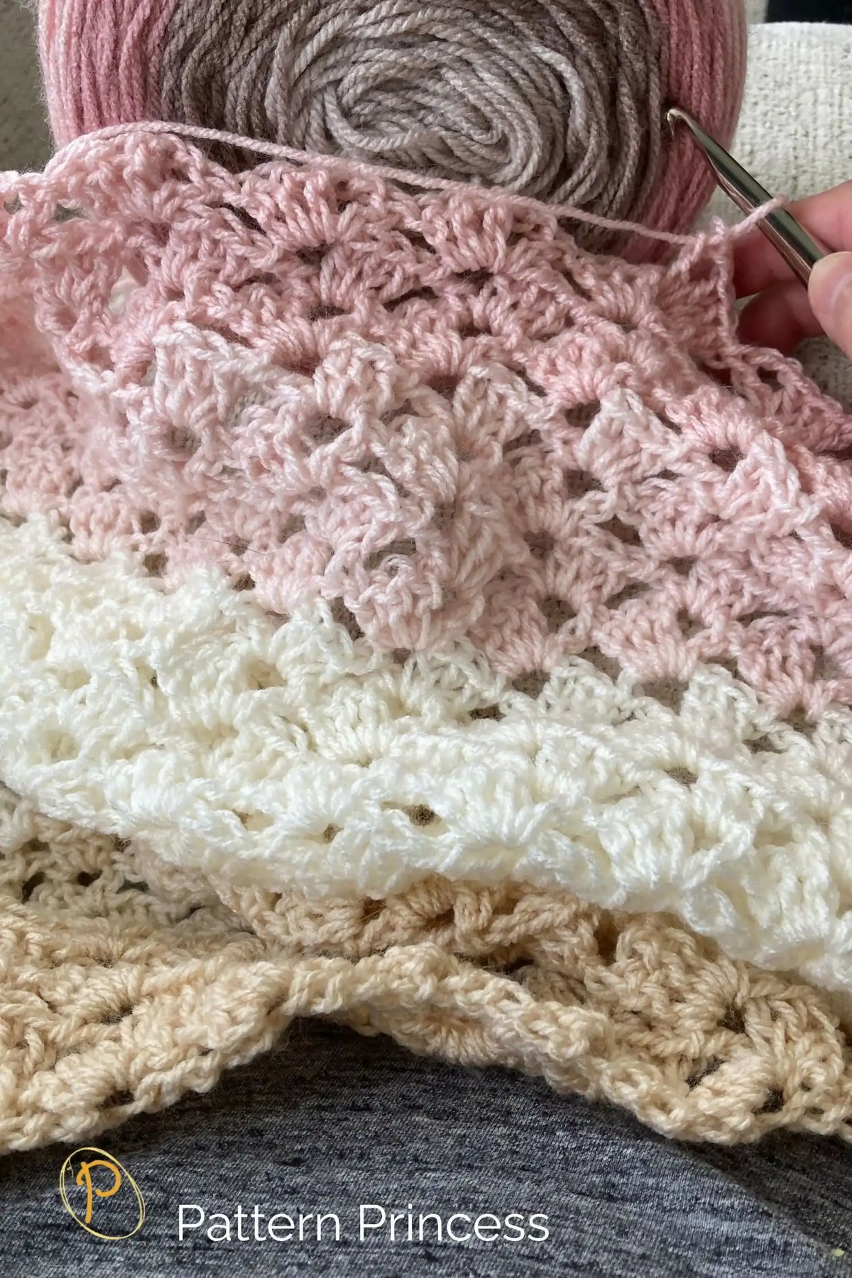 Sandstone and Rose Blanket (Crochet)