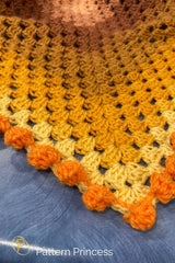 Continuous Granny Square Crochet Blanket with Dot Border (Crochet)