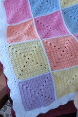 Rainbow Granny Delight Baby Blanket (Crochet)