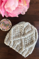 Diamond Cable Crush Hat (Knit)