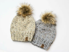 Solid Chunky Pompom Hat (Knit)