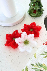 Poinsettia Dish Scrubby (Crochet)