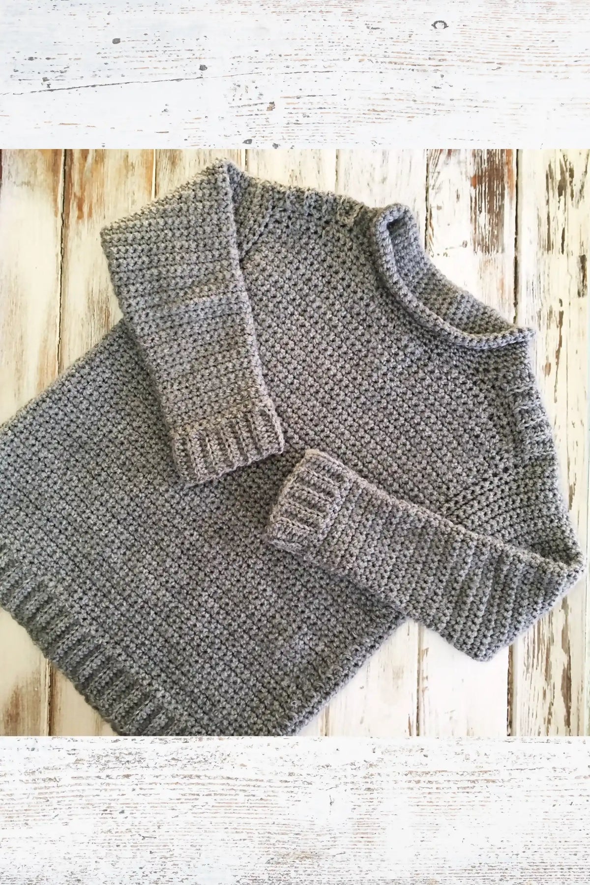 Kids Ribbed Shoulder Sweater (Crochet)