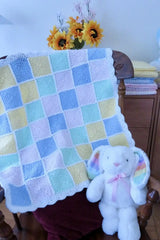 Pastel Colorblock Baby Blanket (Crochet)