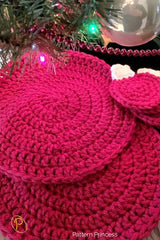 Chunky Christmas Ornament Coaster and Placemat (Crochet)