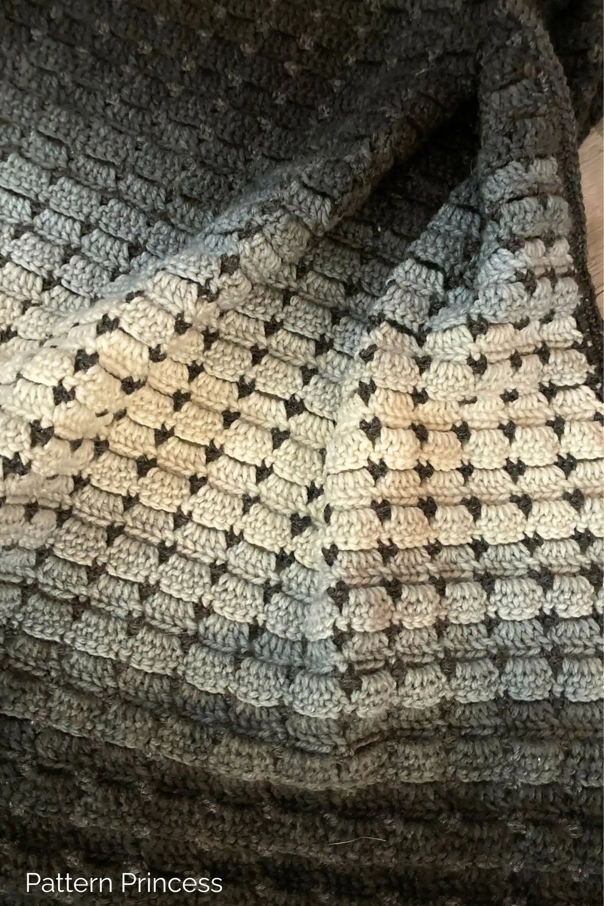 Midnight Moonlight Tiny Hearts Blanket (Crochet)