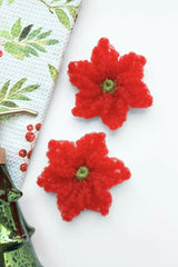 Poinsettia Dish Scrubby (Crochet)