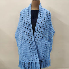 Cornflower Blue Shawl (Crochet)