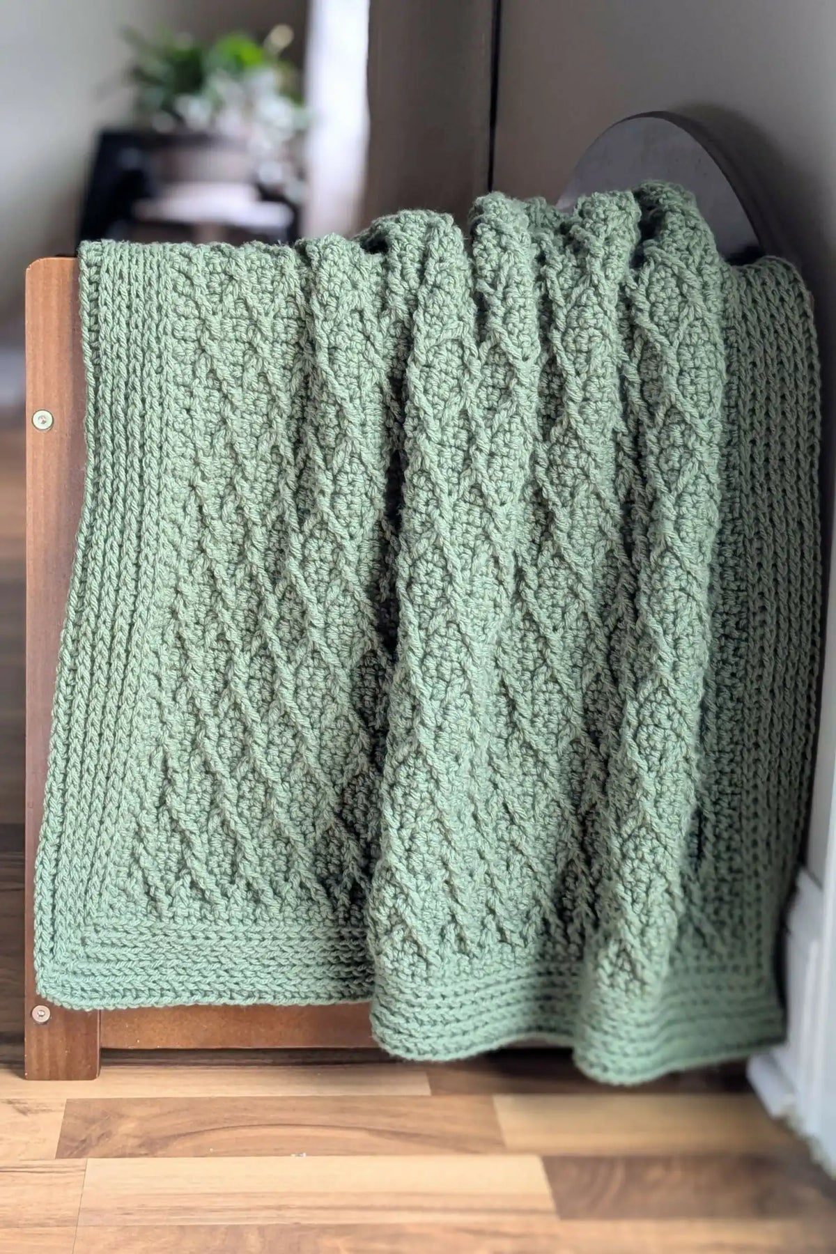 Olive Lattice Baby Blanket (Crochet)