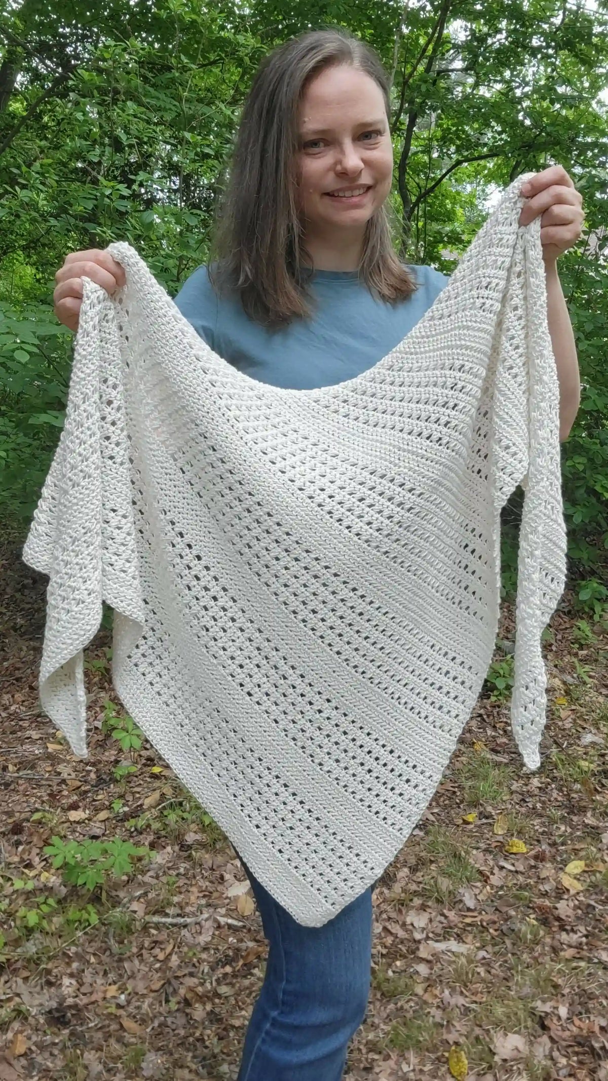 Rustic Summer Asymmetrical Shawl (Crochet)