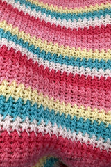 Bright Pastel Textured Crochet Throw Blanket (Crochet)