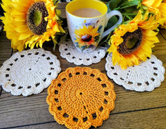 Crochet Sunflower Coasters (Crochet)
