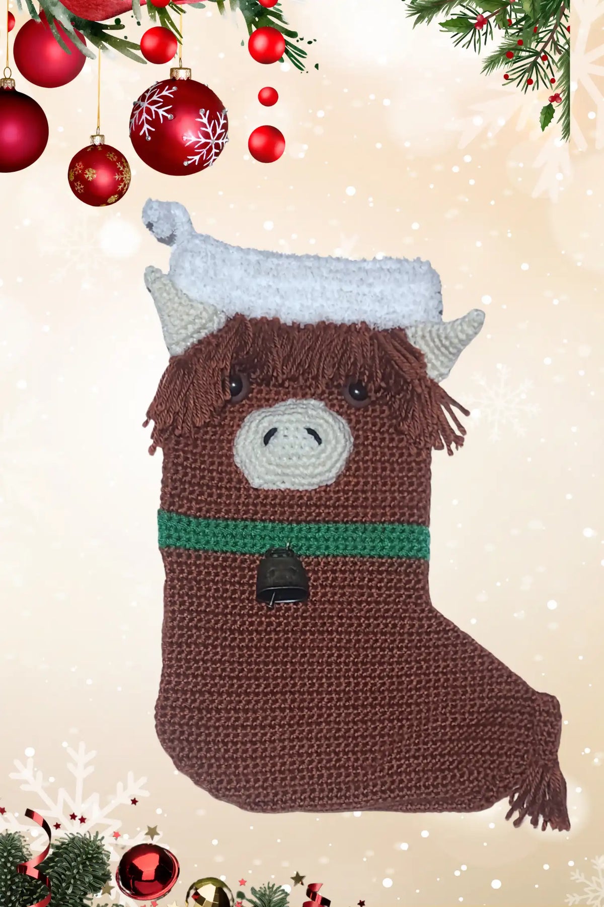 Highland Cow Stocking (Crochet)