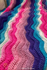 Wavy Ripple Blanket: Berry Bliss Throw (Crochet)