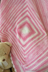 Strawberry Swirls Ice Cream Baby Blanket (Crochet)