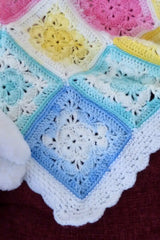 Pastel Granny Square Baby Blanket – Shell Stitch (Crochet)