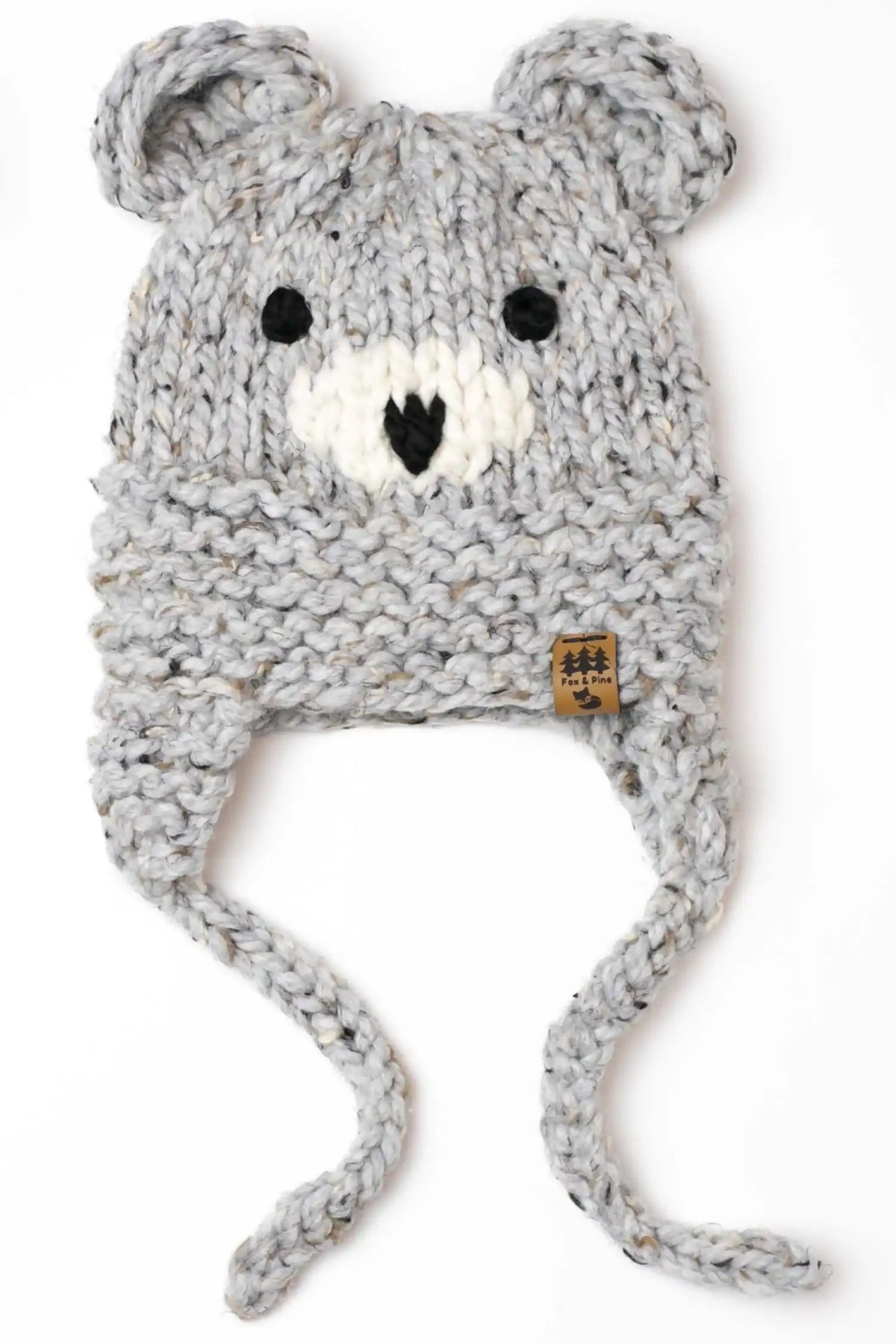 Bear Face Ear Flaps Hat (Knit)