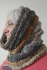 Rustic Hooded Cowl (Knit)