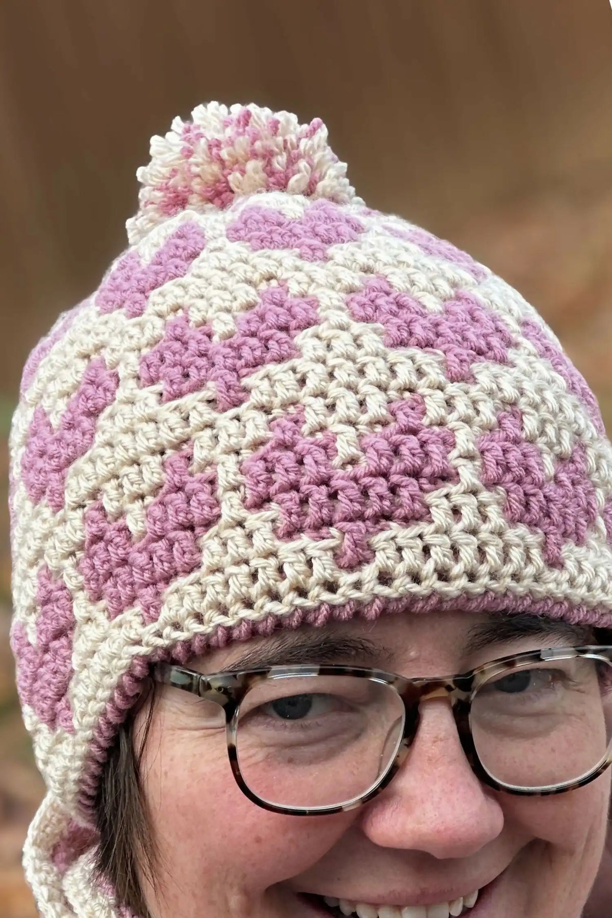 Mosaic Hearts Hat (Crochet)