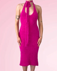 Fuzzy Frankie Midi Dress (Machine Knit)